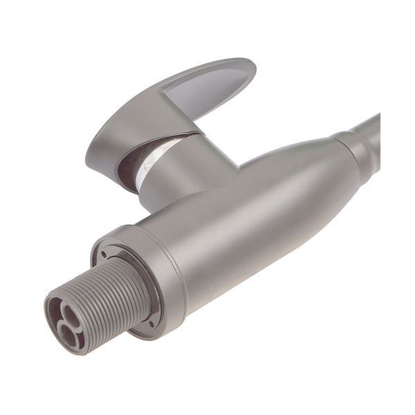 Смеситель для кухни PLAMIX CEZAR-011-B SET GRAPHITE REFL.GRAY с силиконовым изливом, с подводом (PM0720) PM0720 фото