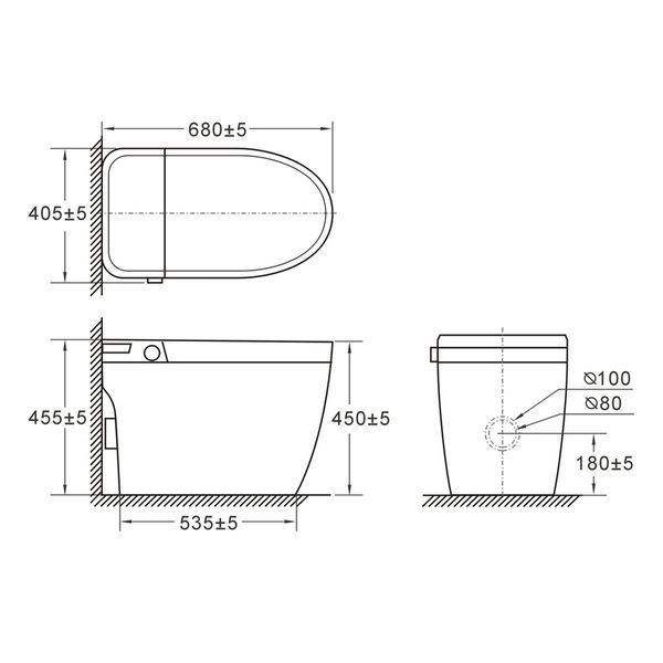 Унитаз-биде напольный с электронным управлением Koer TB-0202 Smart 680x405x455mm со встроенным бачком (KR6072) KR6072 фото