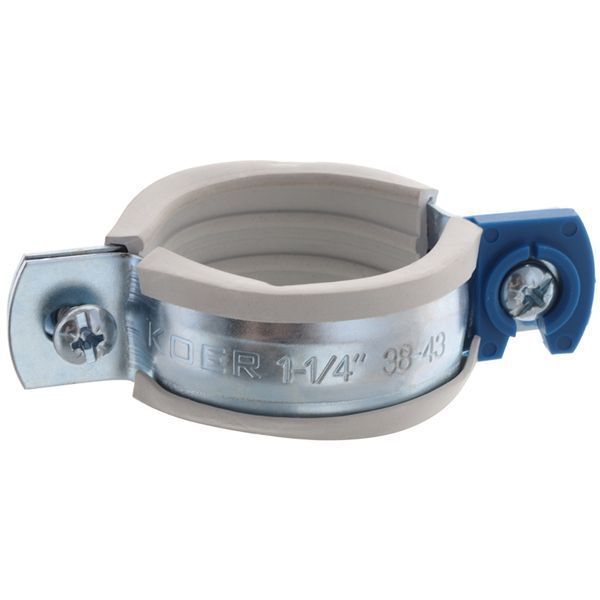 Хомут трубний оцинкований Koer KCB.10.G 1-1 / 4 "(38-43) сірий (KR2787) KR2787 фото