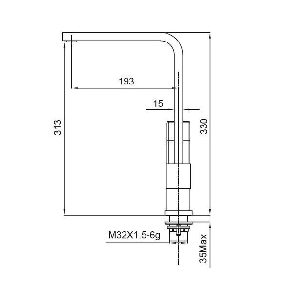 Змішувач для кухні KOER KB-70010-05 (Колір чорний) (KR3489) KR3489 фото