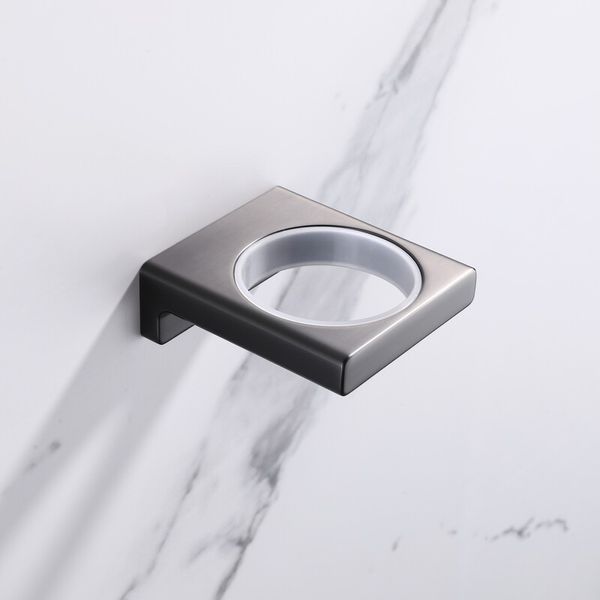 Стакан одинарный настенный Koer AS-0103-07 (стекло) цвет графит (KR6164) KR6164 фото