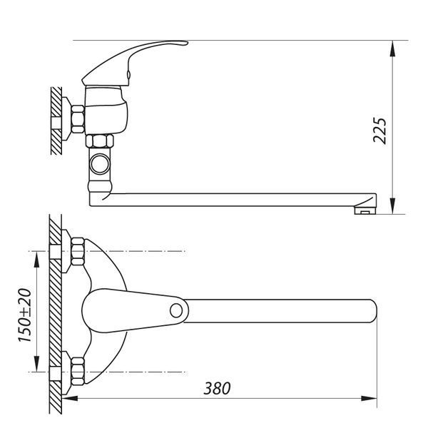 Смеситель для ванны Zerix EYB 135 (ZX0034) ZX0034 фото