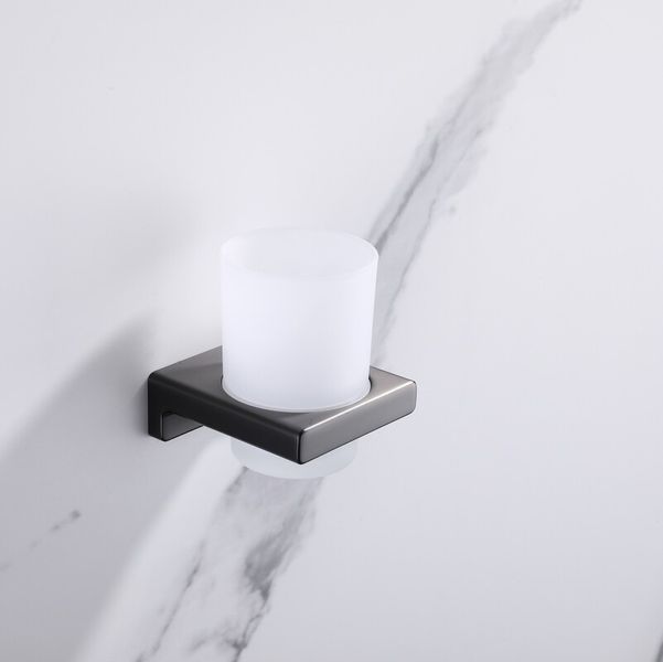 Стакан одинарный настенный Koer AS-0103-07 (стекло) цвет графит (KR6164) KR6164 фото