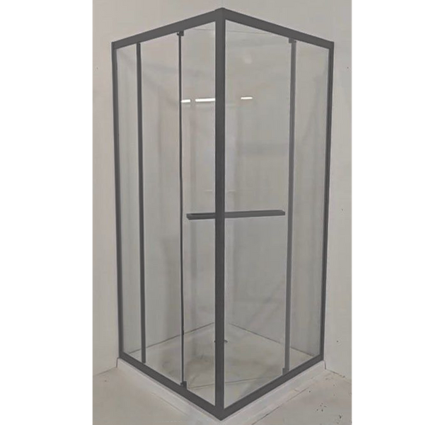 Душевая кабина с низким поддоном Mixxus Style SCT01-90x90x200-TR Graphite прозрачное стекло 6мм (MI8432) MI8432 фото