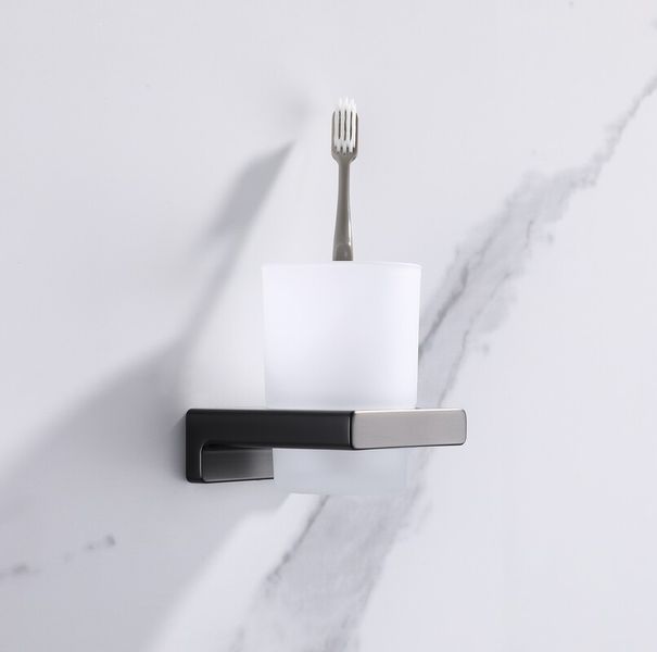 Стакан одинарный настенный Koer AS-0103-07 (стекло) цвет графит (KR6164) KR6164 фото