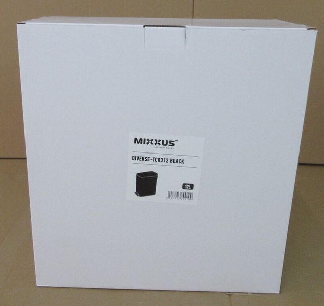 Мусорное ведро с плавным закрытием прямоугольное Mixxus Diverse-TC0312 Black 12л цвет черный (MI7091) MI7091 фото