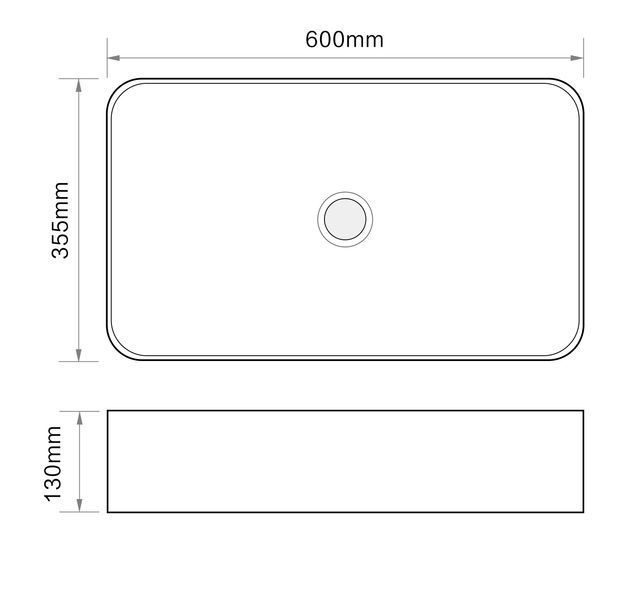 Раковина накладная Mixxus Premium QUADRO-0106 600х355х130mm (MP6523) MP6523 фото