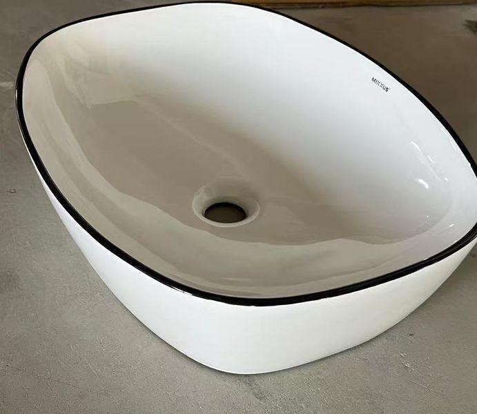 Раковина накладна Mixxus Premium DIVERSE-0109 EDGE BLACK 500х380х140mm (MP6549) MP6549 фото