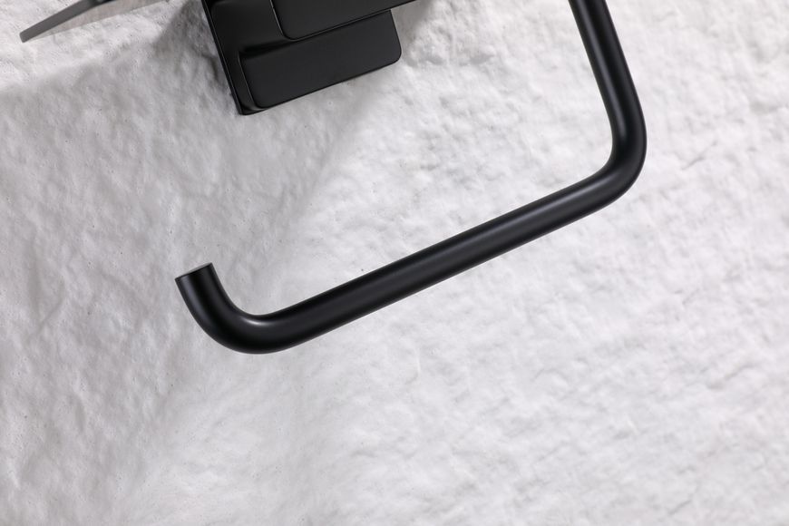 Держатель для туалетной бумаги с полкой Koer AS-0112-05 цвет черный (KR6174) KR6174 фото