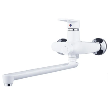 Змішувач для ванни PLAMIX OSCAR-006 EURO SET WHITE (зі шлангом, лійкою та кронштейном) (MX1895) MX1895 фото