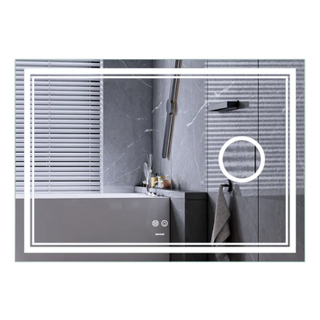 Дзеркало Mixxus Premium QUADRO MR20-120x80 з Led Touch, Anti-fog, димером, регулятором яскравості, лінзою (MP6624) MP6624 фото