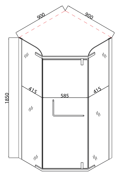 Душевая кабина без поддона Mixxus LINES SC01-90x90x185-TR CHROME прозрачное стекло 6мм (MI6915) MI6915 фото