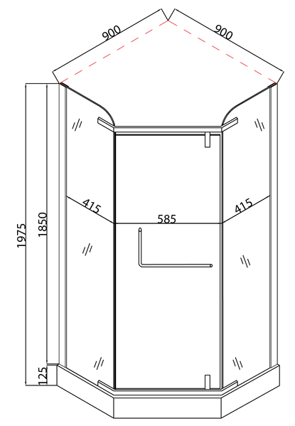 Душевая кабина с низким поддоном Mixxus LINES SCT01-90x90x198-TR GRAPHITE прозрачное стекло 6мм (MI6914) MI6914 фото