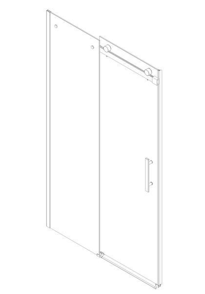 Дверь в нишу Koer SR SD01-120x200-TR-12 прозрачное стекло Easy Clean 8мм, матовое золото (KR5377) KR5377 фото