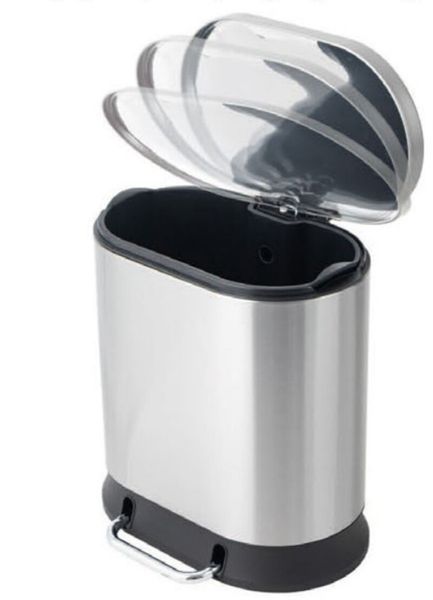 Відро для сміття з плавним закриттям овальне Mixxus Premium Strong-TC0120 SS Color 20л колір наржавійка (MI7081) MI7081 фото