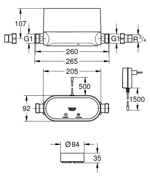 Интеллектуальный контроллер воды с 3-мя датчиками Grohe Sense Guard (22502LN1) 22502LN1 фото