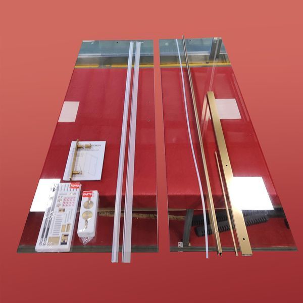 Дверь в нишу Koer SR SD01-120x200-TR-12 прозрачное стекло Easy Clean 8мм, матовое золото (KR5377) KR5377 фото
