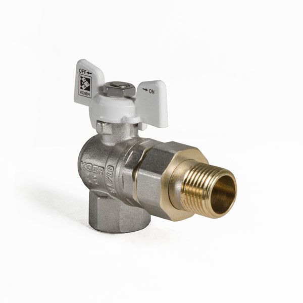 Кран з американкою 1/2" (Koer KR.228.W) кутовий білий (KR0099) KR0099 фото
