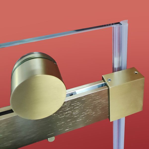 Дверь в нишу Koer SR SD01-120x200-TR-12 прозрачное стекло Easy Clean 8мм, матовое золото (KR5377) KR5377 фото
