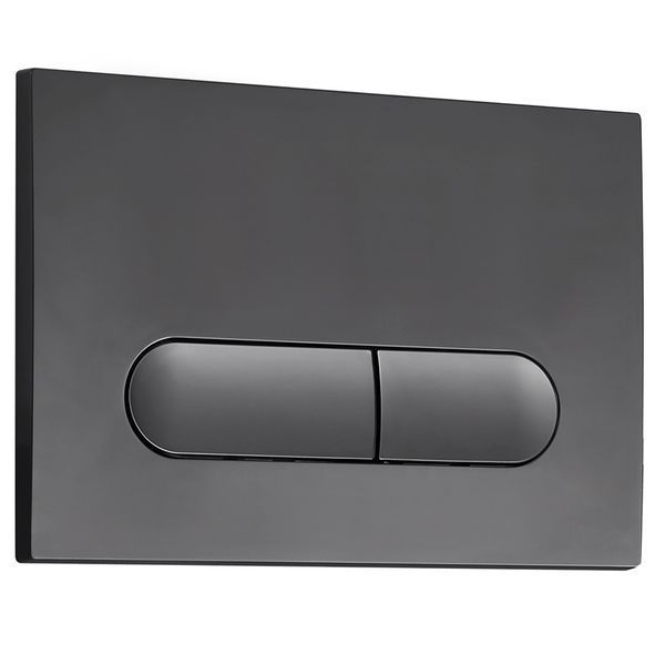 Панель смыва Koer KT-0608-07 240x160x10mm пластиковая, закругленная кнопка (цвет графит) (KR6128) KR6128 фото