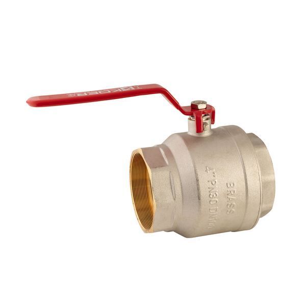 Кран шаровый Koer KR.214 - 4" FF ГГР (ручка "рычаг" красная) (KR4952) KR4952 фото