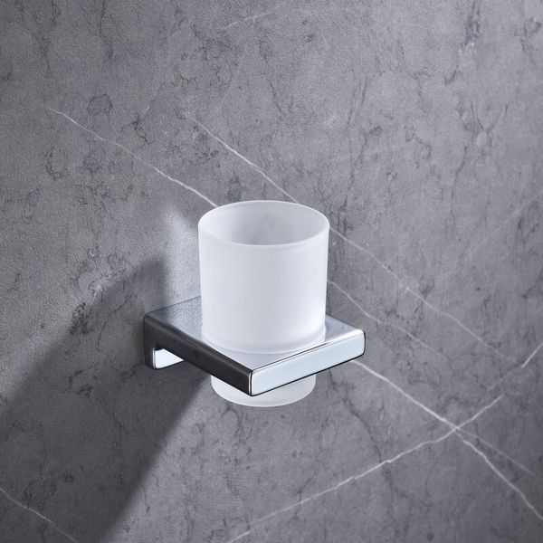 Стакан одинарный настенный Koer AS-0103-01 (стекло) цвет хром глянец (KR6165) KR6165 фото