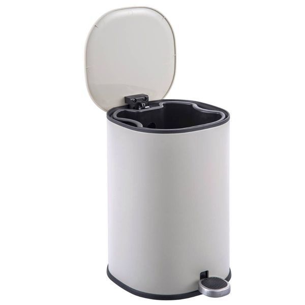 Відро для сміття з плавним закриттям овальне Zerix Prime-TC0105 White 5л колір білий (ZX5901) ZX5901 фото