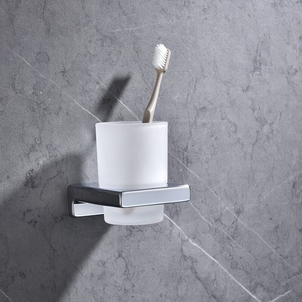 Стакан одинарный настенный Koer AS-0103-01 (стекло) цвет хром глянец (KR6165) KR6165 фото