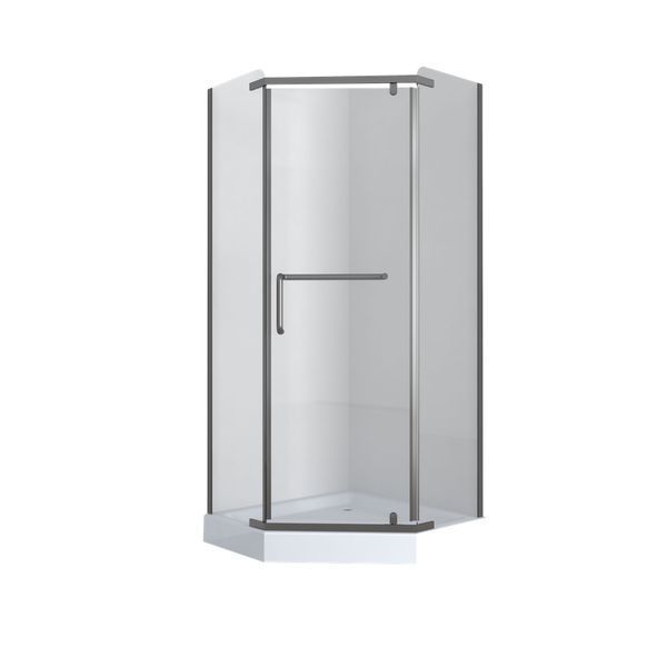 Душевая кабина с низким поддоном Mixxus LINES SCT01-90x90x198-TR GRAPHITE прозрачное стекло 6мм (MI6914) MI6914 фото