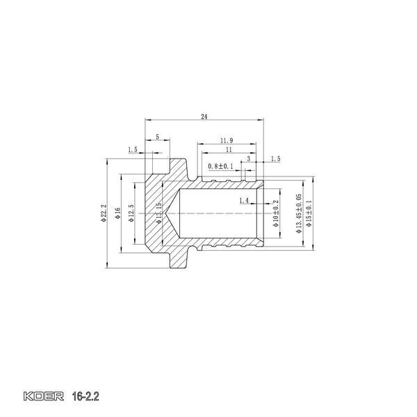 Заглушка Koer KA.P16 - 16(2.2mm) (KR4897) KR4897 фото