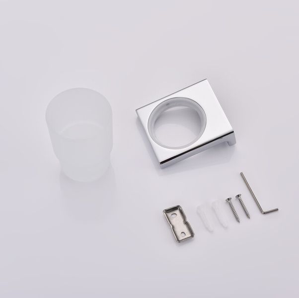 Стакан одинарный настенный Koer AS-0103-01 (стекло) цвет хром глянец (KR6165) KR6165 фото