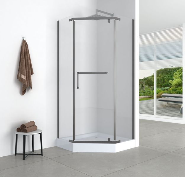 Душевая кабина с низким поддоном Mixxus LINES SCT01-90x90x198-TR GRAPHITE прозрачное стекло 6мм (MI6914) MI6914 фото