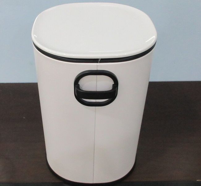 Відро для сміття з плавним закриттям овальне Zerix Prime-TC0105 White 5л колір білий (ZX5901) ZX5901 фото
