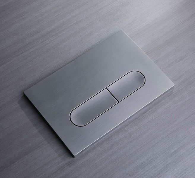 Панель смыва Koer KT-0608-07 240x160x10mm пластиковая, закругленная кнопка (цвет графит) (KR6128) KR6128 фото
