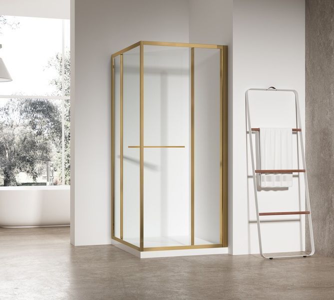 Душевая кабина без поддона Koer SR SC09-90x90x200-L-TR-12 прозрачное стекло Easy Clean 6мм Матовое золото (KR5684) KR5684 фото