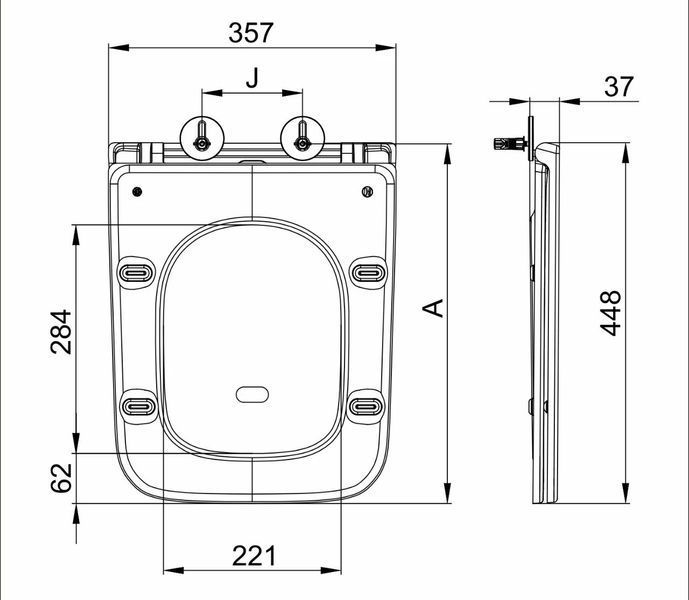 Унітаз підвісний Mixxus Premium Quadro-0302-R Black 530x360x365mm, система змиву RIMLESS (MP6455) MP6455 фото