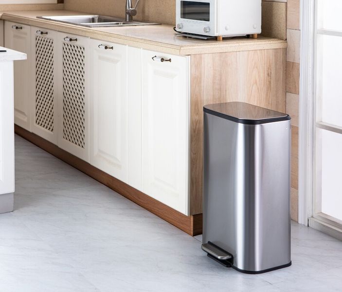 Мусорное ведро с плавным закрытием прямоугольное Mixxus Cubic-TC0112 SS Color 12л цвет нержавейка (MI7089) MI7089 фото