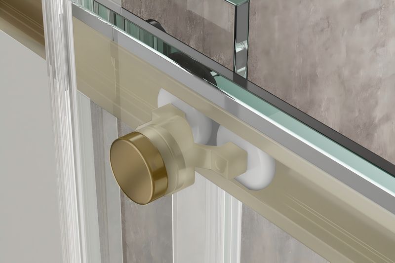 Душова кабіна без піддону Koer SR SC03-90x90x200-TR-12 прозоре скло Easy Clean 6мм, матове золото (KR5358) KR5358 фото