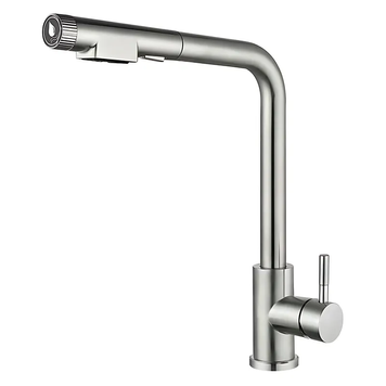 Смеситель для кухни с выдвижным изливом Mixxus LUX-021 PULL из нерж. стали SUS304 (MI8229) MI8229 фото