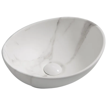 Раковина накладна MIXXUS PREMIUM ELLIPSE-0108 MARBLE 400х330х145mm (MP6526) MP6526 фото