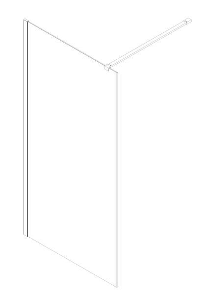 Душевая перегородка Koer SR SP01-120x200-TR-01 Walk-In прозрачное стекло Easy Clean 8мм, хром (KR5394) KR5394 фото