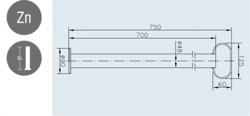 Опорна стійка для причепа Winterhoff RSR 48-700 d48 мм довжина 700 мм 150 кг (1860863) 1860863 фото