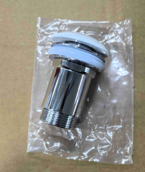 Донний клапан для раковини Koer PW-07-11 1 1/4'' з переливом автоматичний СLICK-СLACK (Біла керам.накл.) (KR5784) KR5784 фото