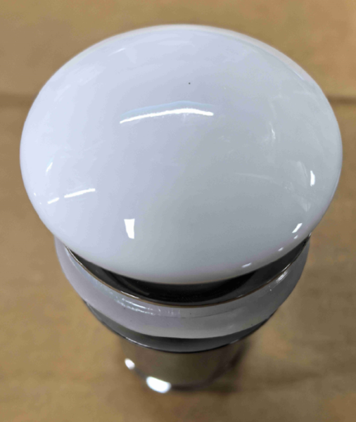 Донний клапан для раковини Koer PW-07-11 1 1/4'' з переливом автоматичний СLICK-СLACK (Біла керам.накл.) (KR5784) KR5784 фото