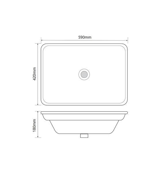 Раковина врезная на столешницу Mixxus Premium STYLE-1601 590х420х180mm с переливом (MP6570) MP6570 фото
