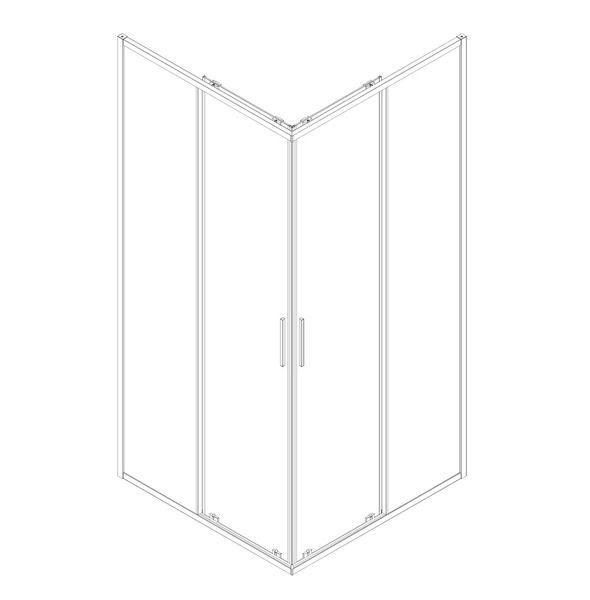 Душевая кабина без поддона Koer SR SC10-90x90x195-TR-01 прозрачное стекло Easy Clean 6мм, хром (KR5942) KR5942 фото