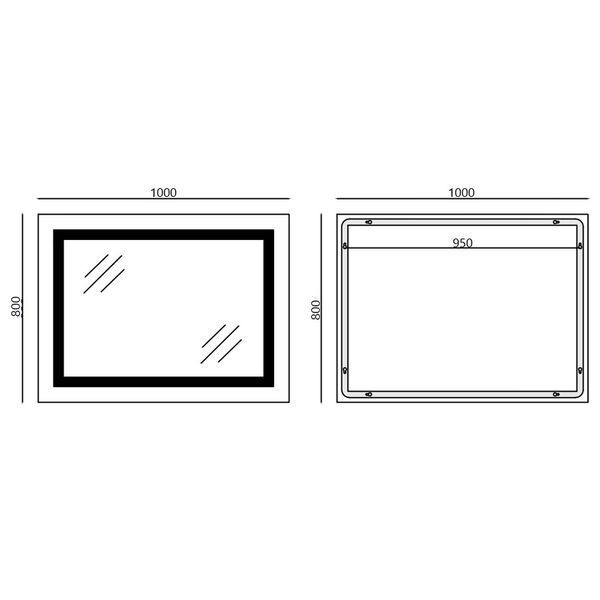 Зеркало Mixxus WARM MR02-100x80 с Led Touch, Anti-fog, димером, регулятором яркости, часами (MI6935) MI6935 фото