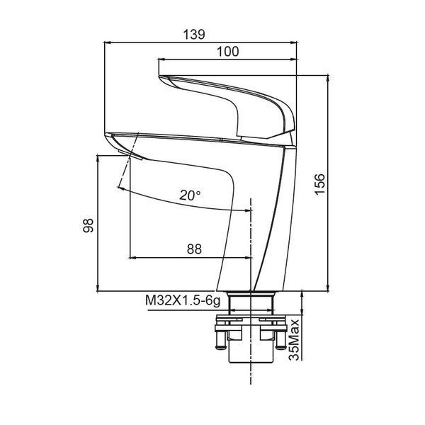 Змішувач для умивальника Koer KB-10008-05 (Колір чорний) (KR3471) KR3471 фото
