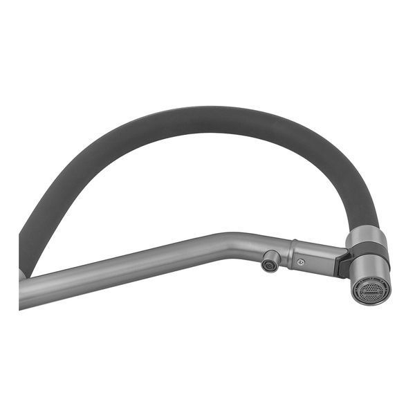 Смеситель для кухни с силиконовым изливом Zerix MAG-021 Refl.Black из нерж. стали SUS304 с выходом для пит.воды (изл.черный) (ZX6003) ZX6003 фото