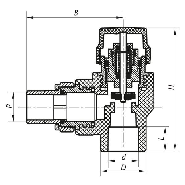 Кран термостатический угловой PPR 20x1/2 Koer K0149.PRO (KP0189) KP0189 фото